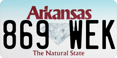 AR license plate 869WEK