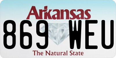 AR license plate 869WEU