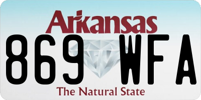 AR license plate 869WFA