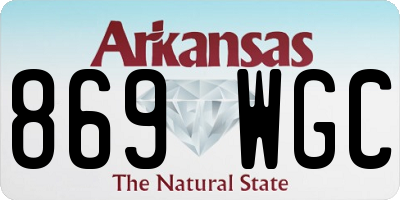 AR license plate 869WGC