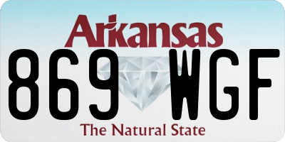AR license plate 869WGF