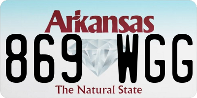 AR license plate 869WGG