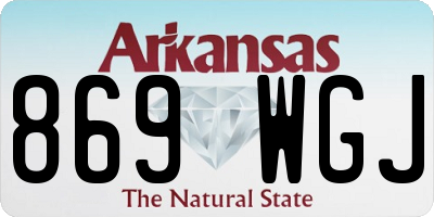 AR license plate 869WGJ