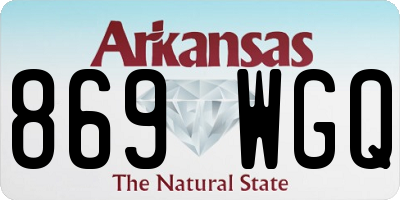 AR license plate 869WGQ