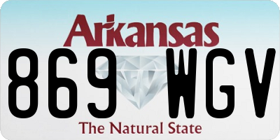 AR license plate 869WGV