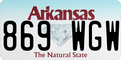 AR license plate 869WGW