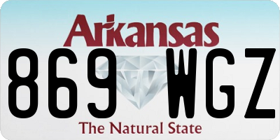 AR license plate 869WGZ