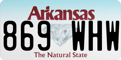 AR license plate 869WHW