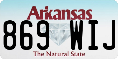 AR license plate 869WIJ