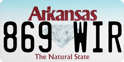 AR license plate 869WIR