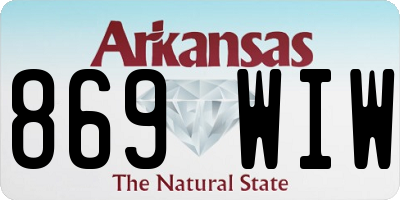 AR license plate 869WIW