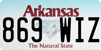 AR license plate 869WIZ