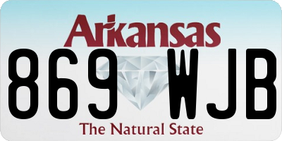 AR license plate 869WJB