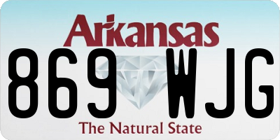 AR license plate 869WJG