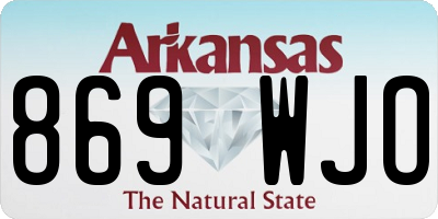 AR license plate 869WJO
