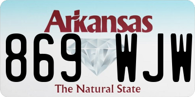 AR license plate 869WJW
