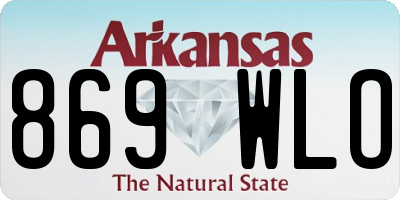 AR license plate 869WLO