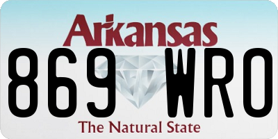 AR license plate 869WRO