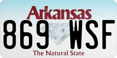 AR license plate 869WSF
