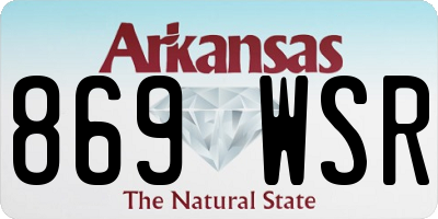 AR license plate 869WSR