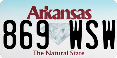 AR license plate 869WSW