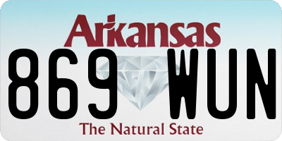 AR license plate 869WUN
