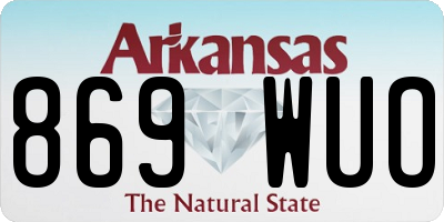 AR license plate 869WUO