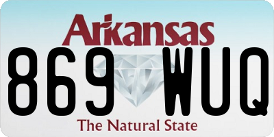 AR license plate 869WUQ