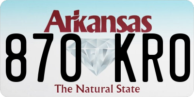 AR license plate 870KRO