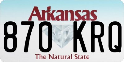 AR license plate 870KRQ