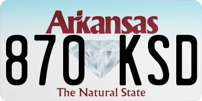 AR license plate 870KSD