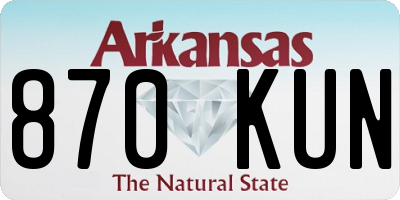 AR license plate 870KUN