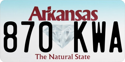 AR license plate 870KWA