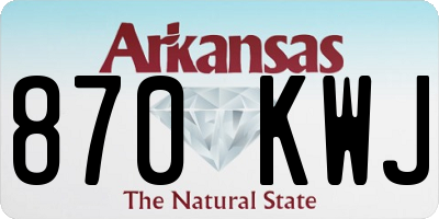 AR license plate 870KWJ