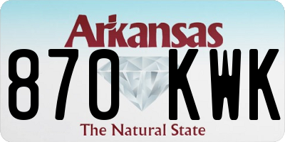 AR license plate 870KWK