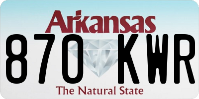 AR license plate 870KWR