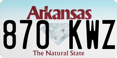 AR license plate 870KWZ