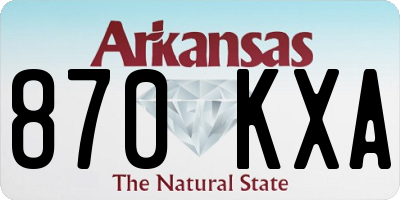 AR license plate 870KXA