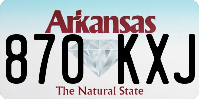 AR license plate 870KXJ