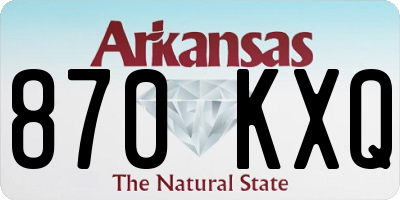 AR license plate 870KXQ