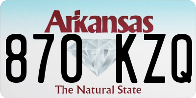 AR license plate 870KZQ