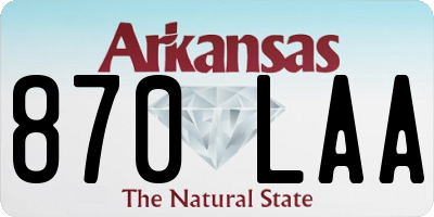 AR license plate 870LAA