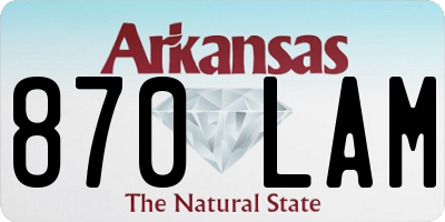 AR license plate 870LAM