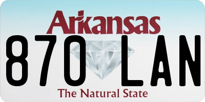AR license plate 870LAN