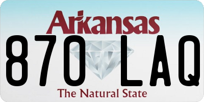 AR license plate 870LAQ