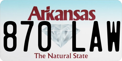 AR license plate 870LAW