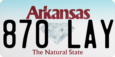 AR license plate 870LAY