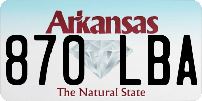 AR license plate 870LBA