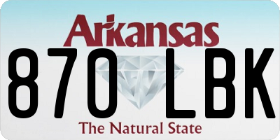 AR license plate 870LBK