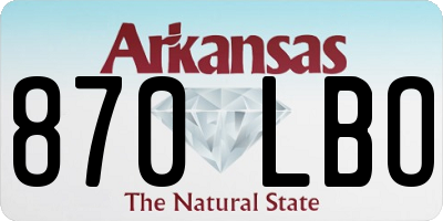 AR license plate 870LBO